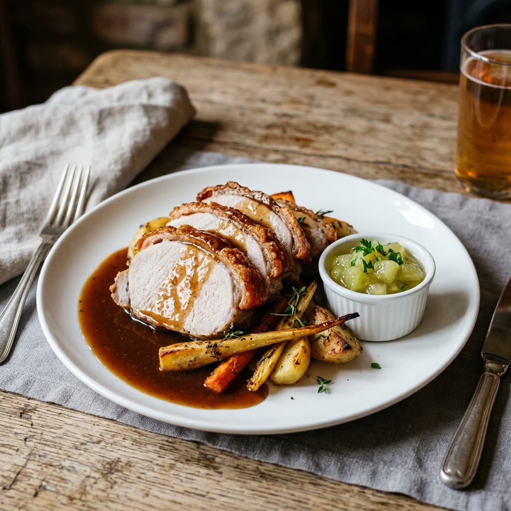 Arrosto di maiale al sidro di Hampshire
